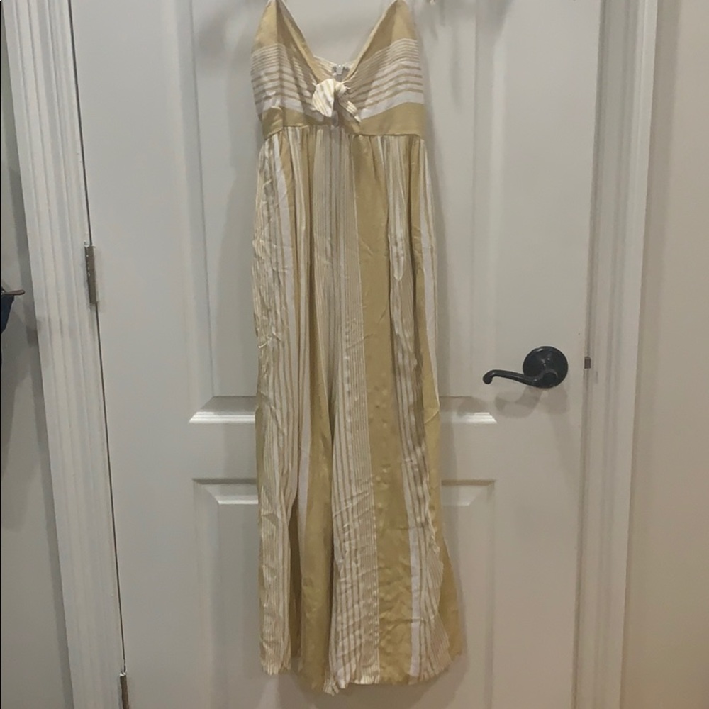 YELLOW TIE STRAP JUMPSUIT